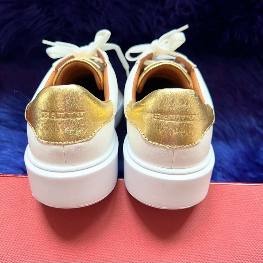 ❤️SOLD❤️ New! BALLY Logo White Leather Sneakers - Picture 9 of 12